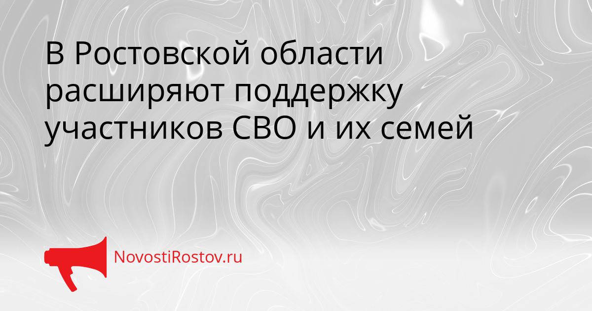 В Ростовской области расширяют поддержку участников СВО и их семей Сгенерировано