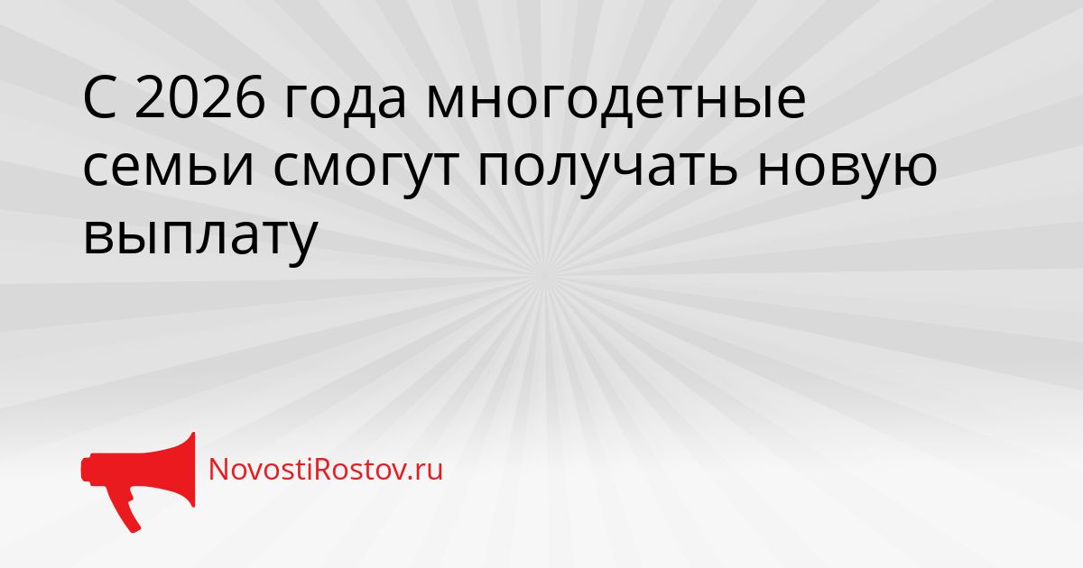 С 2026 года многодетные семьи смогут получать новую выплату Сгенерировано