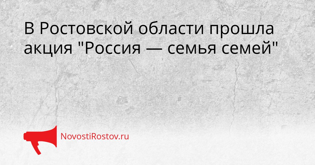 В Ростовской области прошла акция &quotРоссия — семья семей&quot Сгенерировано