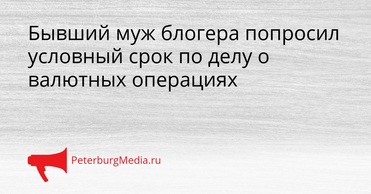 Бывший муж блогера попросил условный срок по делу о валютных операциях