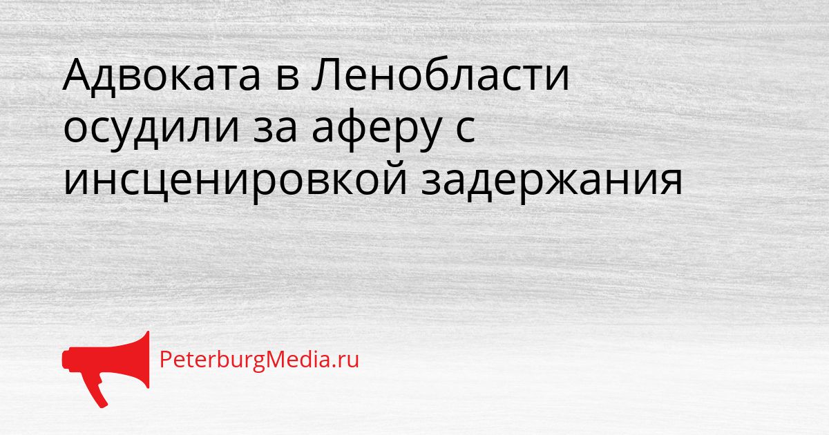 Адвоката в Ленобласти осудили за аферу с инсценировкой задержания