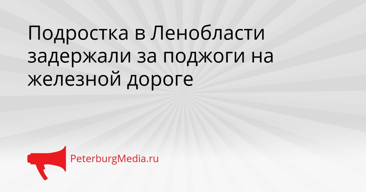 Подростка в Ленобласти задержали за поджоги на железной дороге