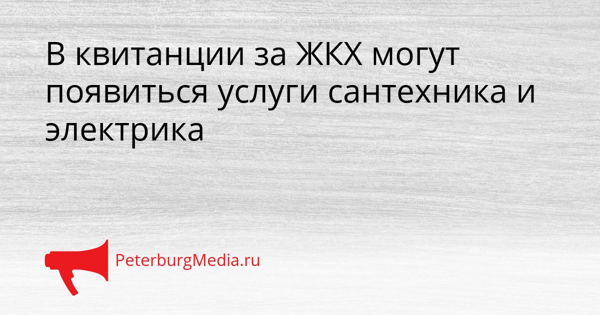 В квитанции за ЖКХ могут появиться услуги сантехника и электрика