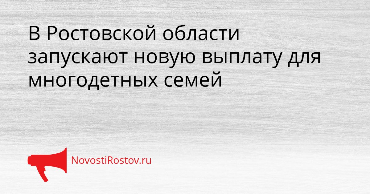 В Ростовской области запускают новую выплату для многодетных семей