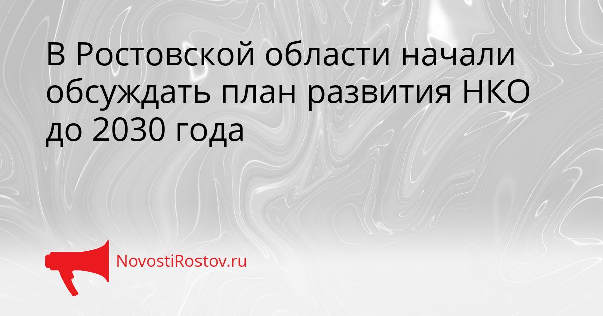 В Ростовской области начали обсуждать план развития НКО до 2030 года Сгенерировано