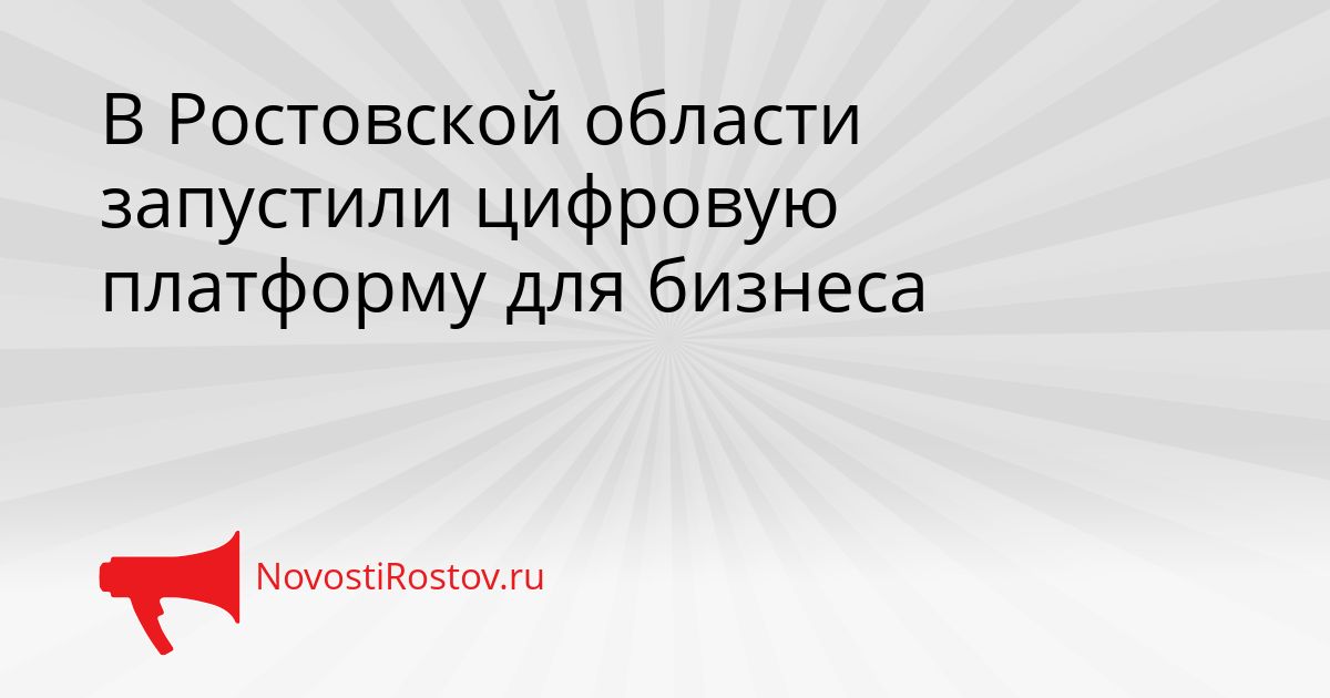 В Ростовской области запустили цифровую платформу для бизнеса Сгенерировано