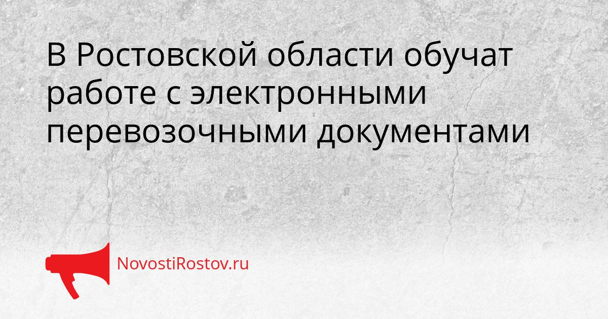 В Ростовской области обучат работе с электронными перевозочными документами Сгенерировано