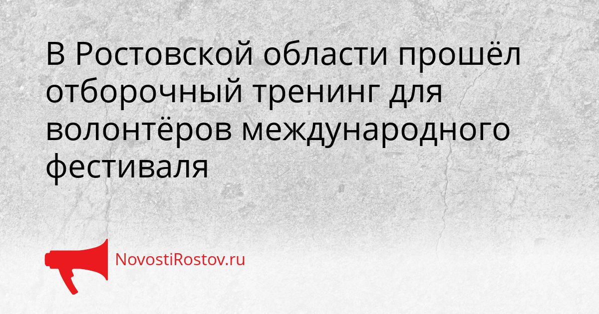В Ростовской области прошёл отборочный тренинг для волонтёров международного фестиваля Сгенерировано