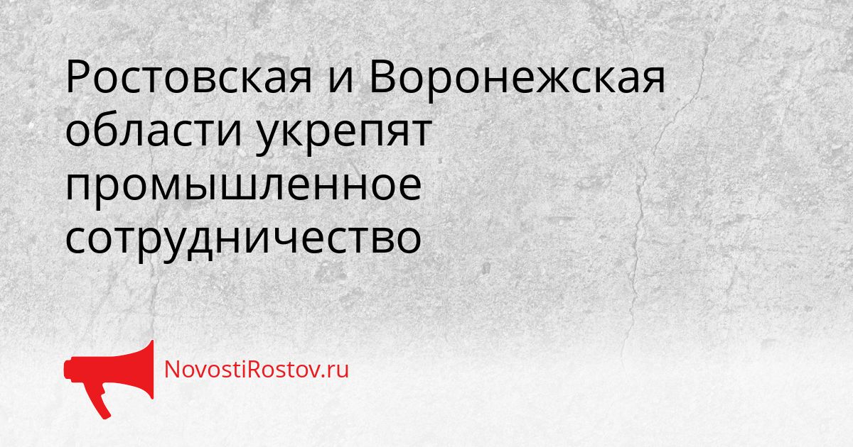 Ростовская и Воронежская области укрепят промышленное сотрудничество Сгенерировано
