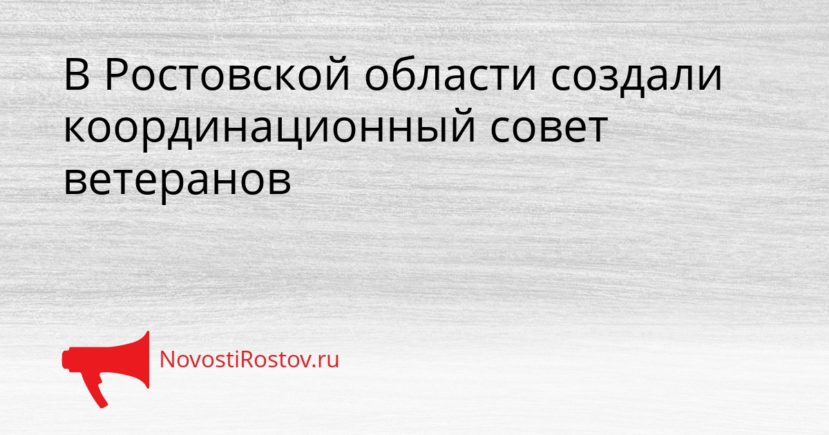 В Ростовской области создали координационный совет ветеранов Сгенерировано