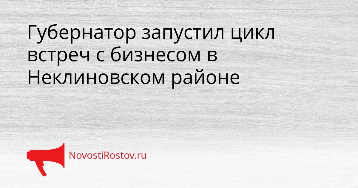 Губернатор запустил цикл встреч с бизнесом в Неклиновском районе Сгенерировано