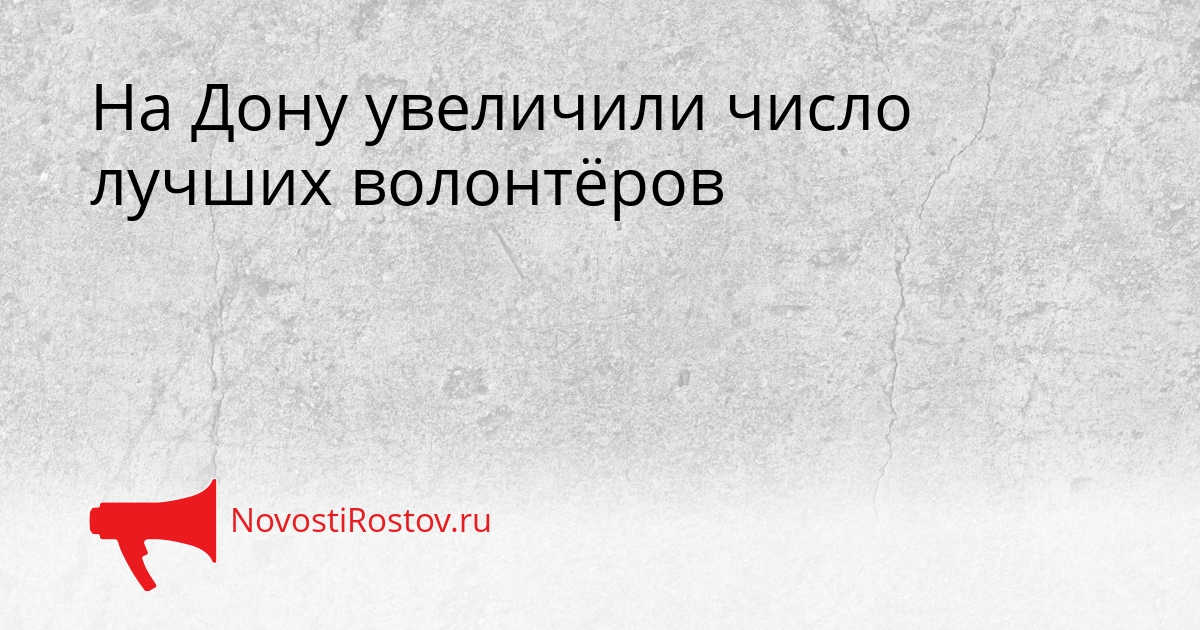 На Дону увеличили число лучших волонтёров Сгенерировано