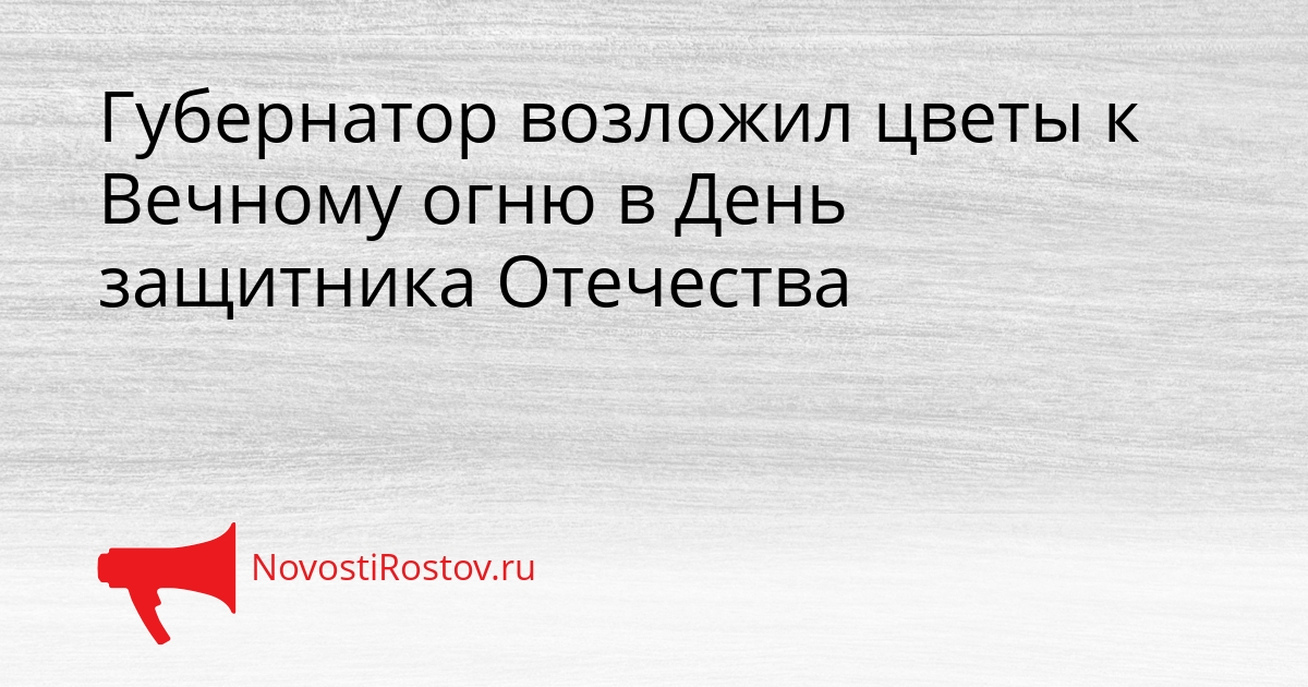 Губернатор возложил цветы к Вечному огню в День защитника Отечества Сгенерировано