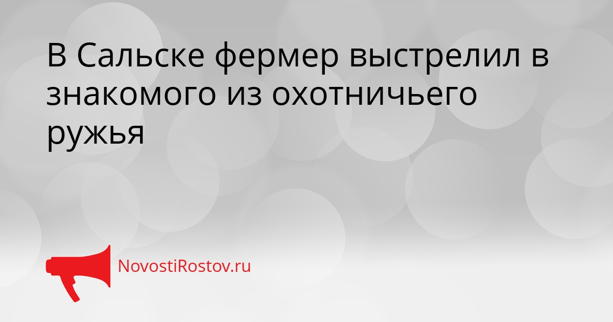 В Сальске фермер выстрелил в знакомого из охотничьего ружья Сгенерировано