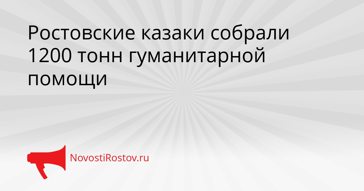Ростовские казаки собрали 1200 тонн гуманитарной помощи Сгенерировано