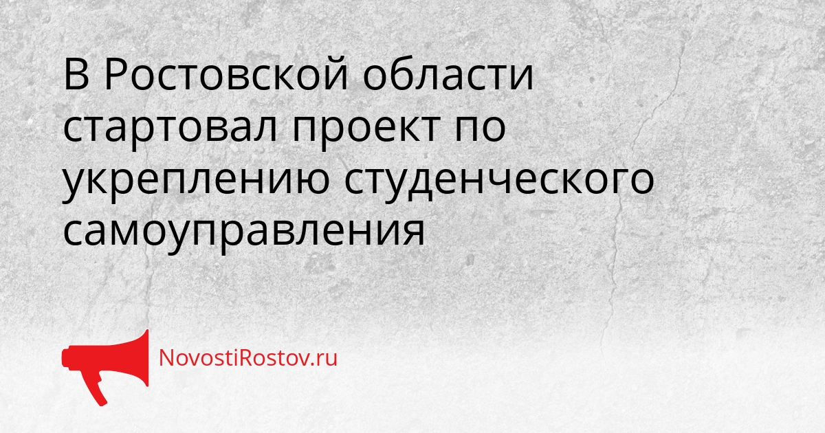В Ростовской области стартовал проект по укреплению студенческого самоуправления Сгенерировано