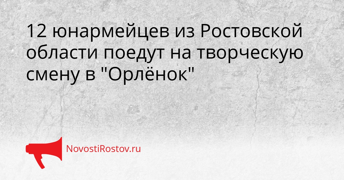 12 юнармейцев из Ростовской области поедут на творческую смену в &quotОрлёнок&quot Сгенерировано