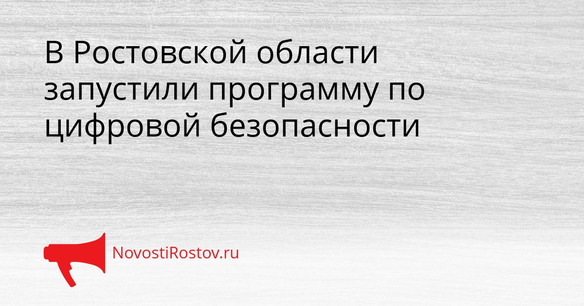 В Ростовской области запустили программу по цифровой безопасности Сгенерировано