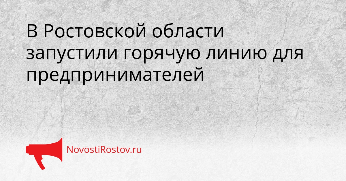 В Ростовской области запустили горячую линию для предпринимателей Сгенерировано