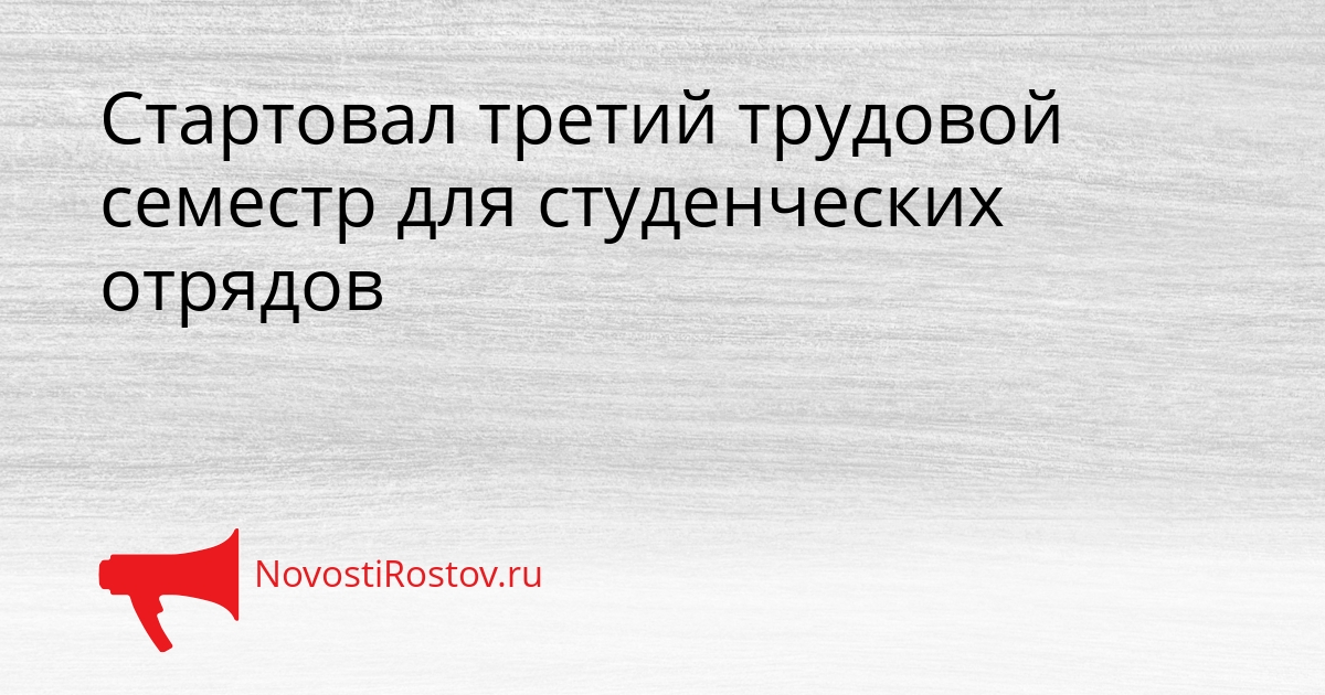 Стартовал третий трудовой семестр для студенческих отрядов Сгенерировано
